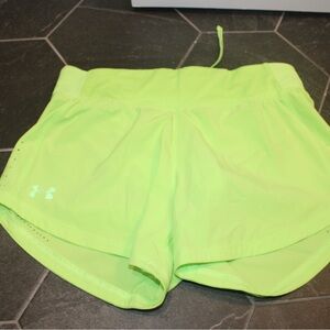 Under Armour Women’s Fly-By Running Shorts Neon Green Lime Small Speed Pocket